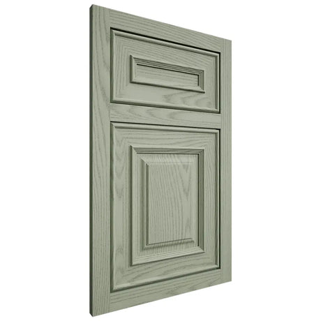 Shiloh Cabinetry Flush Inset Portland Red Oak Plain Cut Moss Door
