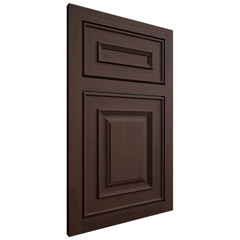Shiloh Cabinetry Flush Inset Portland Walnut Plain Cut Bison Door