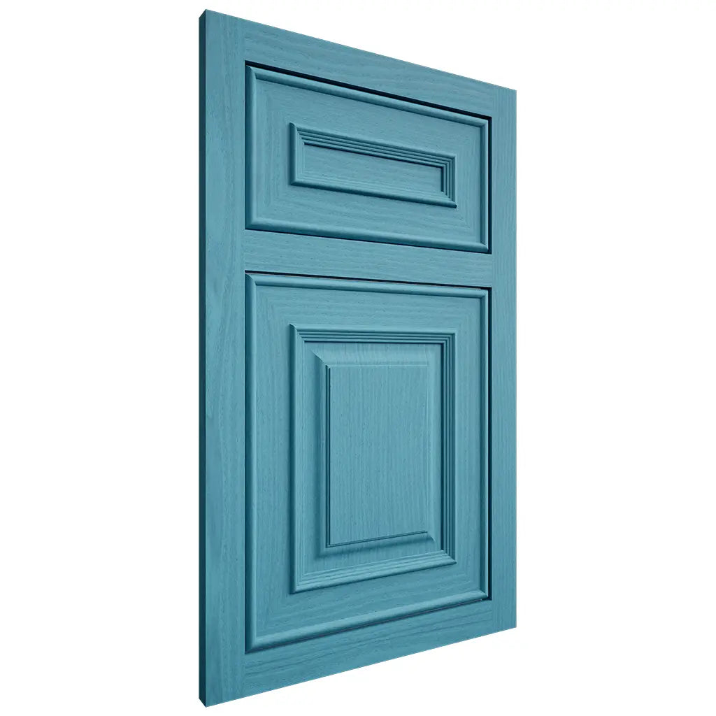 Shiloh Cabinetry Flush Inset Portland White Oak Plain Cut Aqua Door