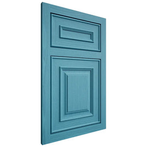 Shiloh Cabinetry Flush Inset Portland White Oak Plain Cut Aqua Door
