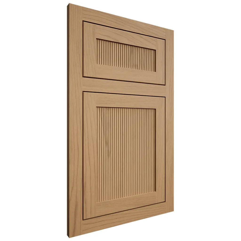 Shiloh Cabinetry Flush Inset Reeded Malibu Alder Plain Cut Natural Door