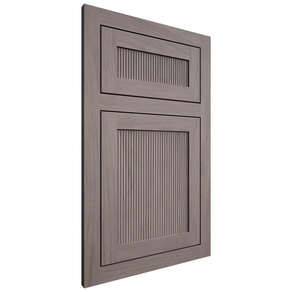 Shiloh Cabinetry Flush Inset Reeded Malibu Alder Plain Cut Stonehenge Door