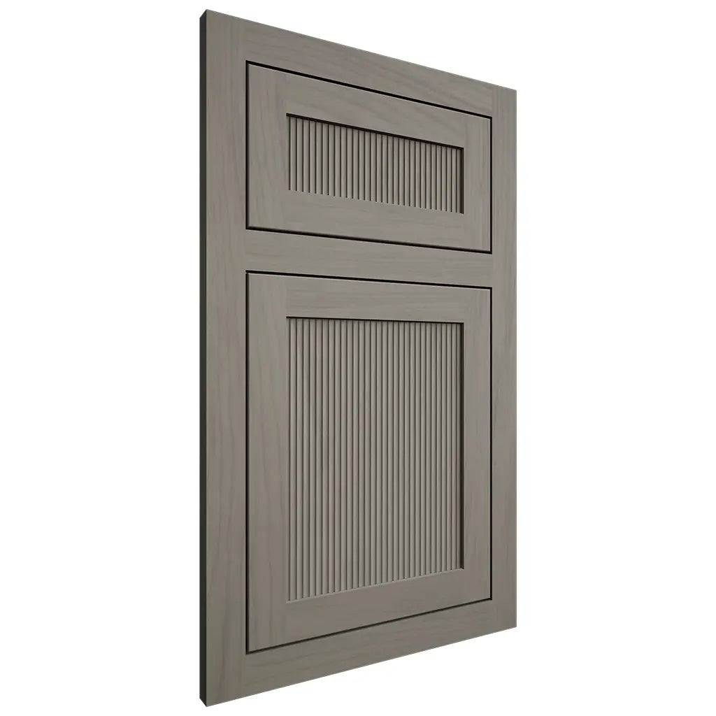 Shiloh Cabinetry Flush Inset Reeded Malibu Alder Plain Cut Thyme Door