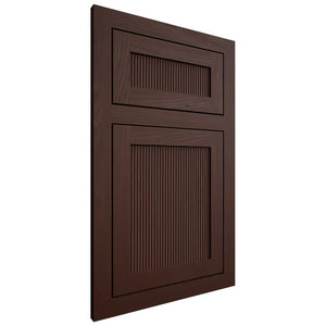 Shiloh Cabinetry Flush Inset Reeded Malibu Alder Plain Cut Umber Door