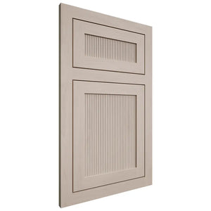 Shiloh Cabinetry Flush Inset Reeded Malibu Alder Plain Cut White Sands Door