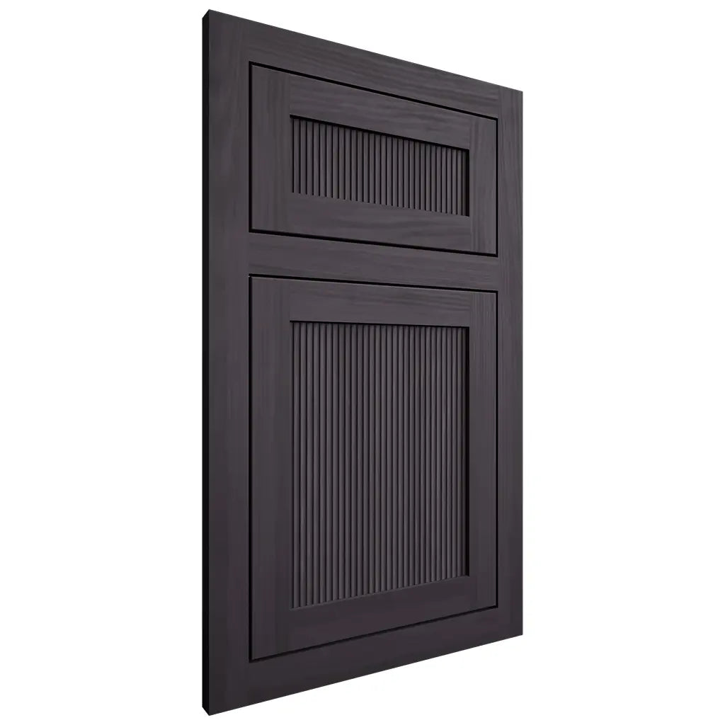 Shiloh Cabinetry Flush Inset Reeded Malibu Hickory Plain Cut Harbor Door