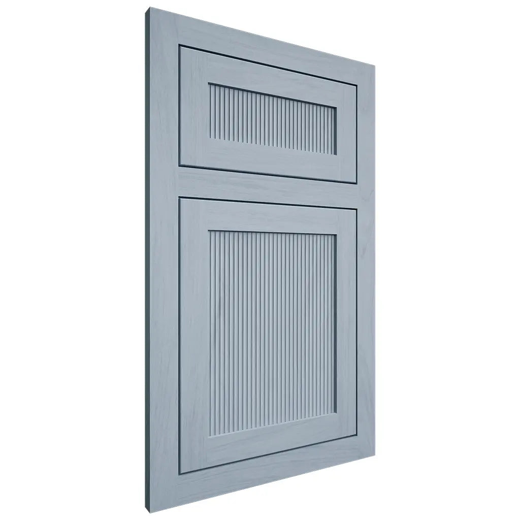 Shiloh Cabinetry Flush Inset Reeded Malibu Poplar Plain Cut Sky Door