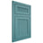 Shiloh Cabinetry Flush Inset Reeded Malibu Red Oak Plain Cut Aqua Door