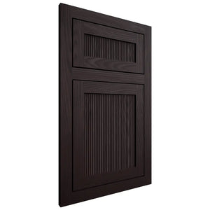 Shiloh Cabinetry Flush Inset Reeded Malibu Red Oak Plain Cut Espresso Door