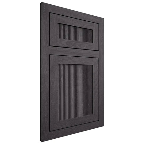 Shiloh Cabinetry Flush Inset Reeded Malibu Red Oak Plain Cut Harbor Door