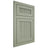 Shiloh Cabinetry Flush Inset Reeded Malibu Red Oak Plain Cut Moss Door
