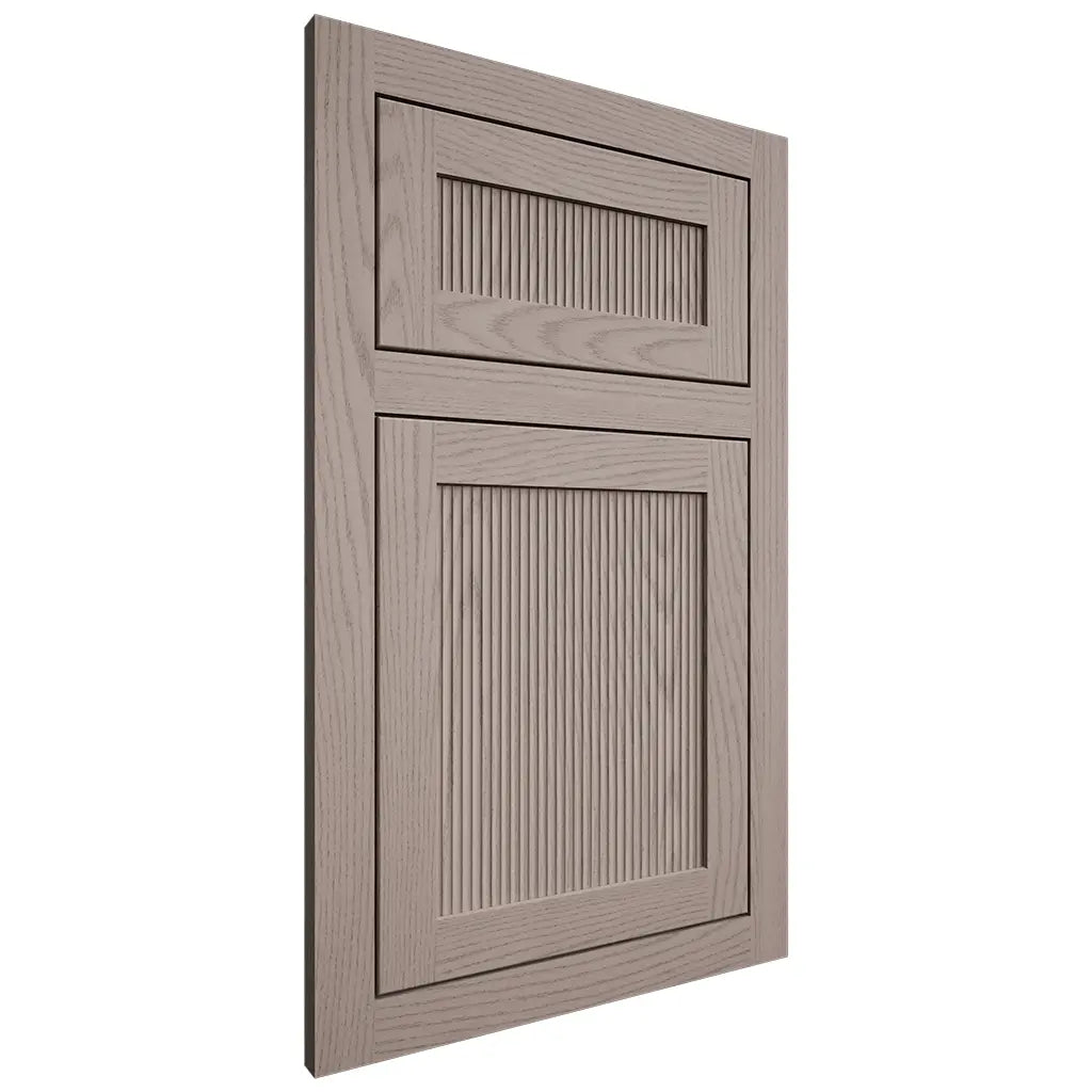 Shiloh Cabinetry Flush Inset Reeded Malibu Red Oak Plain Cut Sterling Door