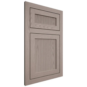 Shiloh Cabinetry Flush Inset Reeded Malibu Red Oak Plain Cut Sterling Door