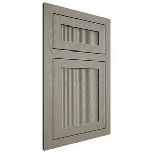 Shiloh Cabinetry Flush Inset Reeded Malibu Red Oak Plain Cut Thyme Door