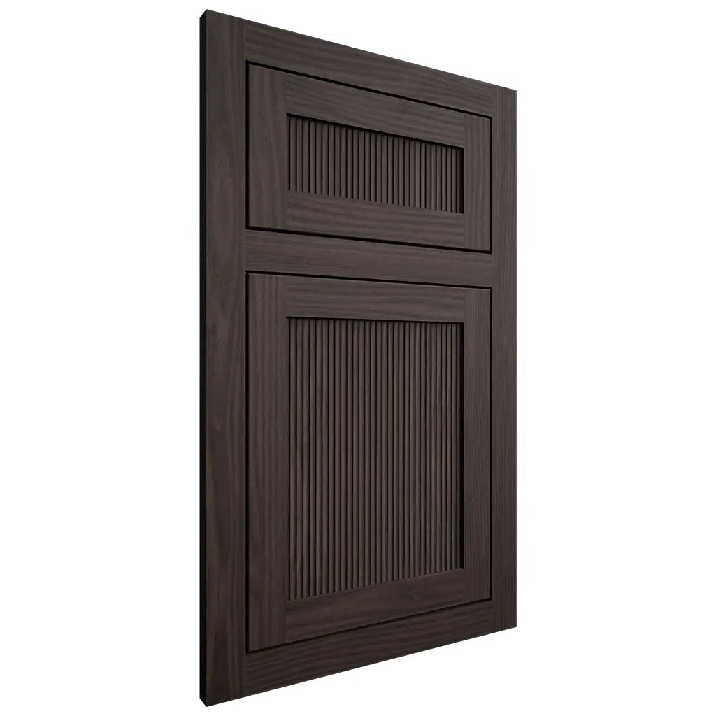 Shiloh Cabinetry Flush Inset Reeded Malibu White Oak Plain Cut Morel Door