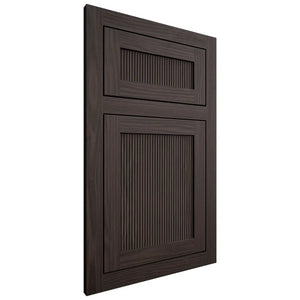 Shiloh Cabinetry Flush Inset Reeded Malibu White Oak Plain Cut Morel Door