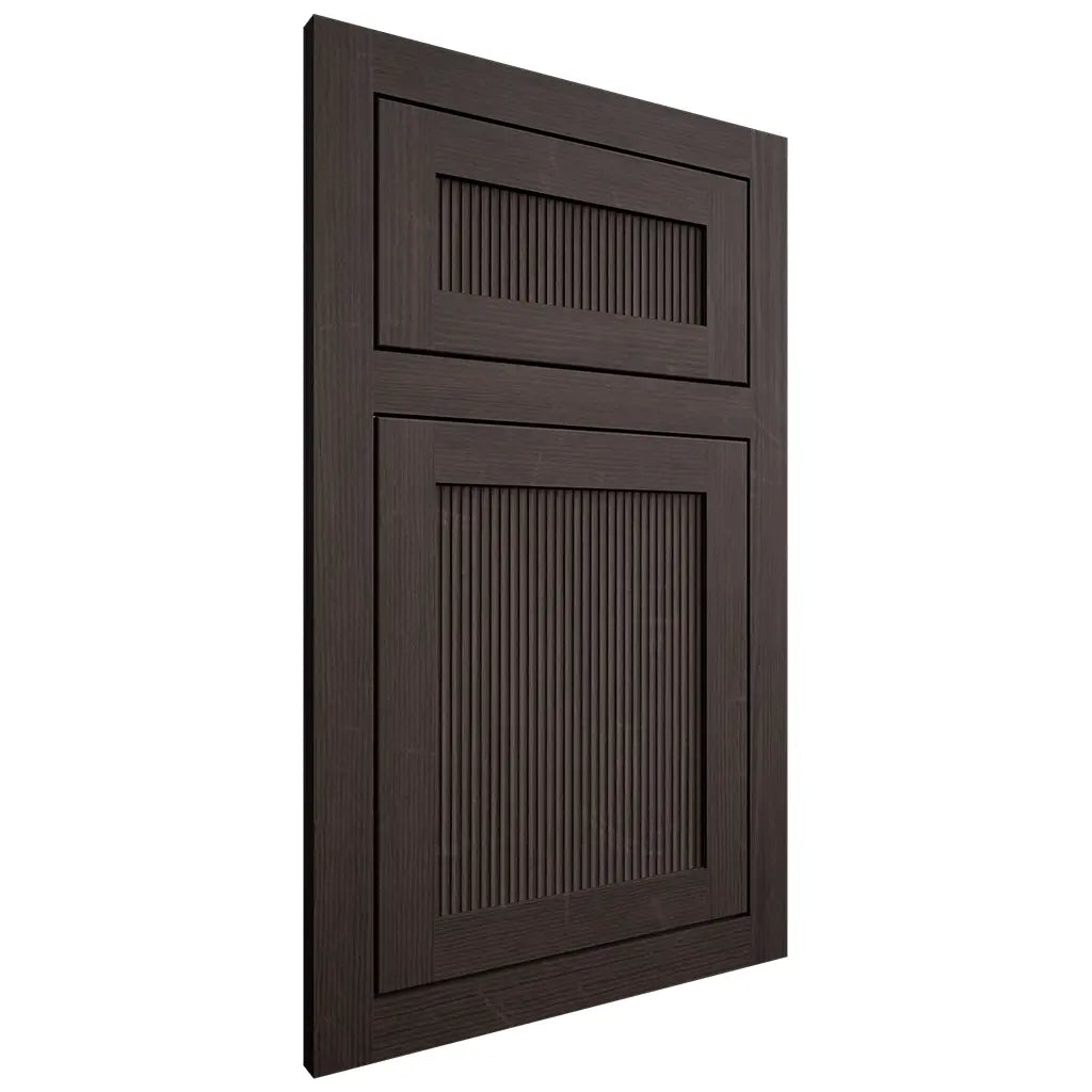 Shiloh Cabinetry Flush Inset Reeded Malibu White Oak Quarter Sawn Morel Door
