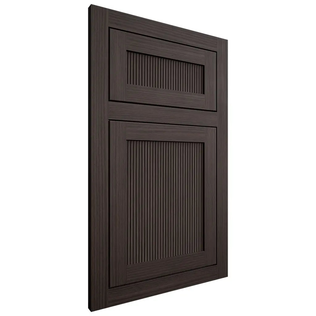 Shiloh Cabinetry Flush Inset Reeded Malibu White Oak Rift Cut Morel Door