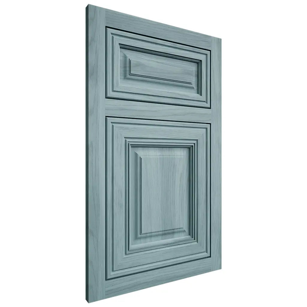 Shiloh Cabinetry Flush Inset Savannah Hickory Plain Cut Sky Door