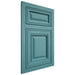 Shiloh Cabinetry Flush Inset Savannah Red Oak Plain Cut Aqua Door