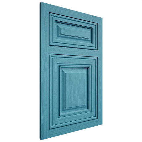 Shiloh Cabinetry Flush Inset Savannah White Oak Plain Cut Aqua Door