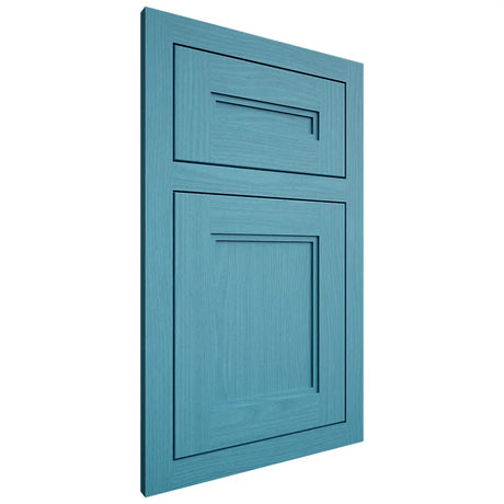 Shiloh Cabinetry Flush Inset Scottsdale White Oak Plain Cut Aqua Door