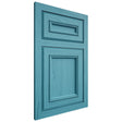 Shiloh Cabinetry Flush Inset Shelby Alder Plain Cut Aqua Door
