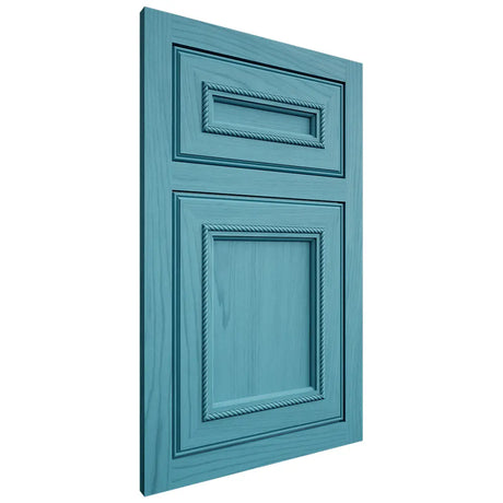 Shiloh Cabinetry Flush Inset Shelby Alder Plain Cut Aqua Door