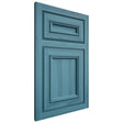 Shiloh Cabinetry Flush Inset Shelby Hickory Plain Cut Aqua Door