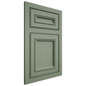 Shiloh Cabinetry Flush Inset Shelby Poplar Plain Cut Moss Door