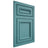 Shiloh Cabinetry Flush Inset Shelby Red Oak Plain Cut Aqua Door