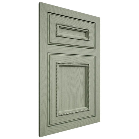 Shiloh Cabinetry Flush Inset Shelby Red Oak Plain Cut Moss Door