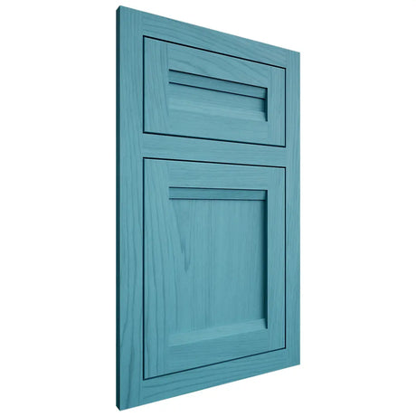 Shiloh Cabinetry Flush Inset Somerset Alder Plain Cut Aqua Door