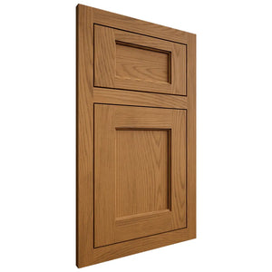 Shiloh Cabinetry Flush Inset Square Flat Red Oak Plain Cut Autumn Door