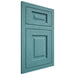 Shiloh Cabinetry Flush Inset Square Raised Red Oak Plain Cut Aqua Door