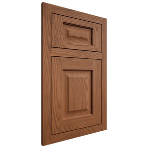 Shiloh Cabinetry Flush Inset Square Raised Red Oak Plain Cut Braun Door