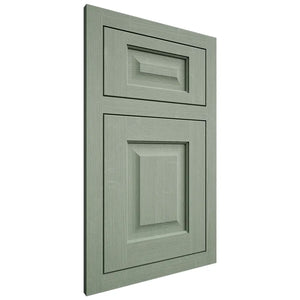 Shiloh Cabinetry Flush Inset Square Raised White Oak Quarter Sawn Moss Door