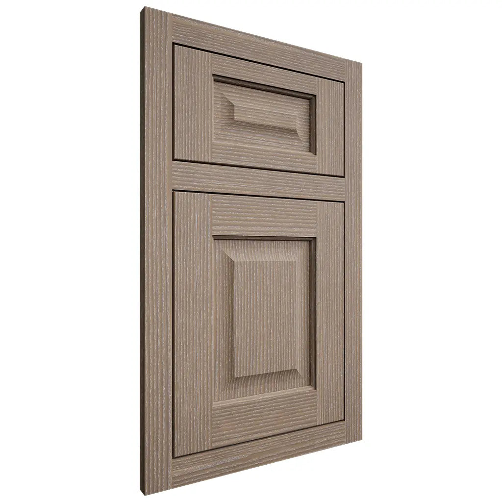 Shiloh Cabinetry Flush Inset Square Raised White Oak Rift Cut Almond Door