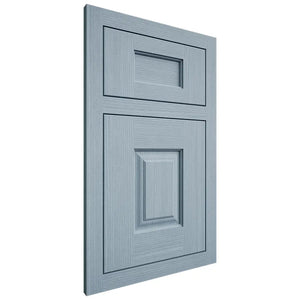 Shiloh Cabinetry Flush Inset Summit White Oak Rift Cut Sky Door