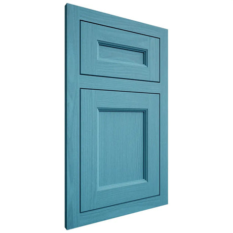 Shiloh Cabinetry Flush Inset Ward White Oak Plain Cut Aqua Door