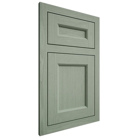 Shiloh Cabinetry Flush Inset Ward White Oak Plain Cut Moss Door