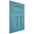 Shiloh Cabinetry Flush Inset Wilmington Alder Plain Cut Aqua Door