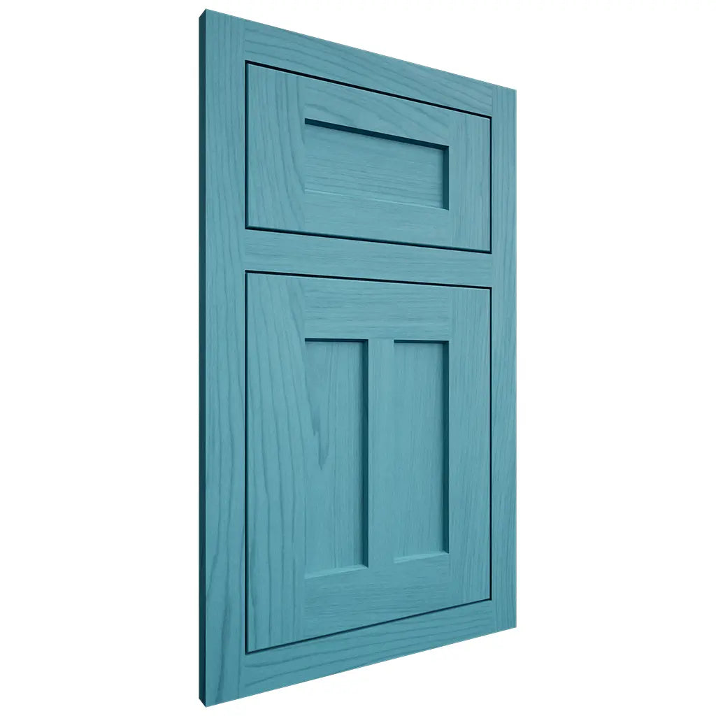 Shiloh Cabinetry Flush Inset Wilmington Alder Plain Cut Aqua Door