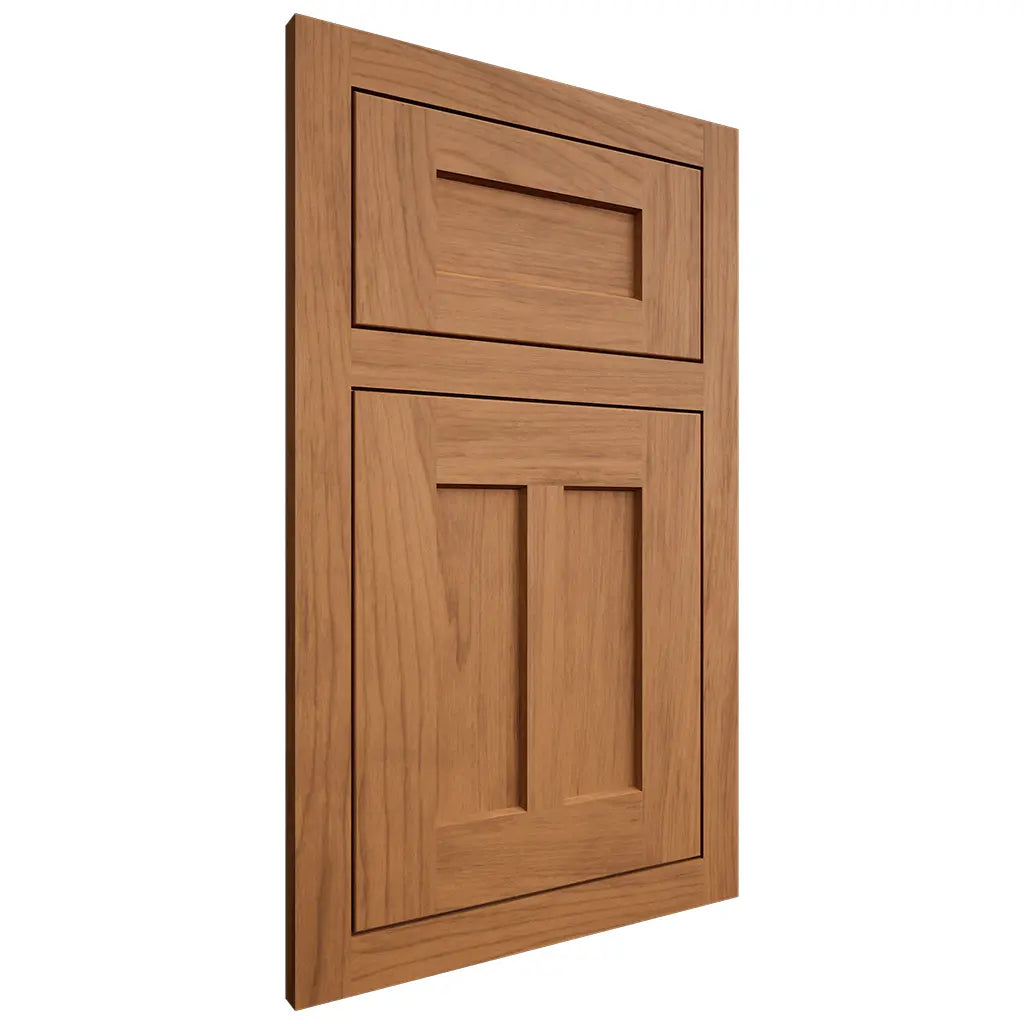 Shiloh Cabinetry Flush Inset Wilmington Alder Plain Cut Caramel Door