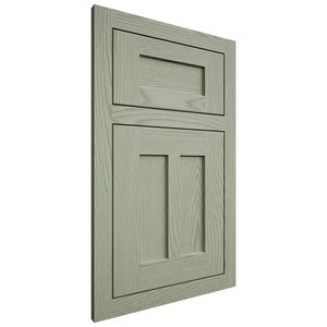 Shiloh Cabinetry Flush Inset Wilmington Red Oak Plain Cut Moss Door