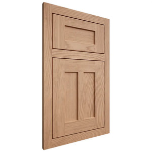 Shiloh Cabinetry Flush Inset Wilmington Red Oak Plain Cut Natural Door