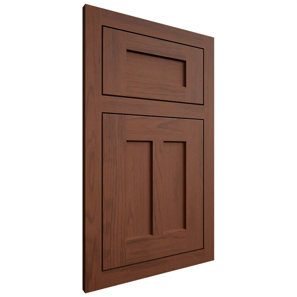 Shiloh Cabinetry Flush Inset Wilmington Walnut Plain Cut Rye Door