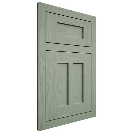 Shiloh Cabinetry Flush Inset Wilmington White Oak Plain Cut Moss Door