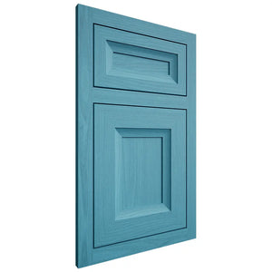 Shiloh Cabinetry Flush Inset Windsor White Oak Plain Cut Aqua Door