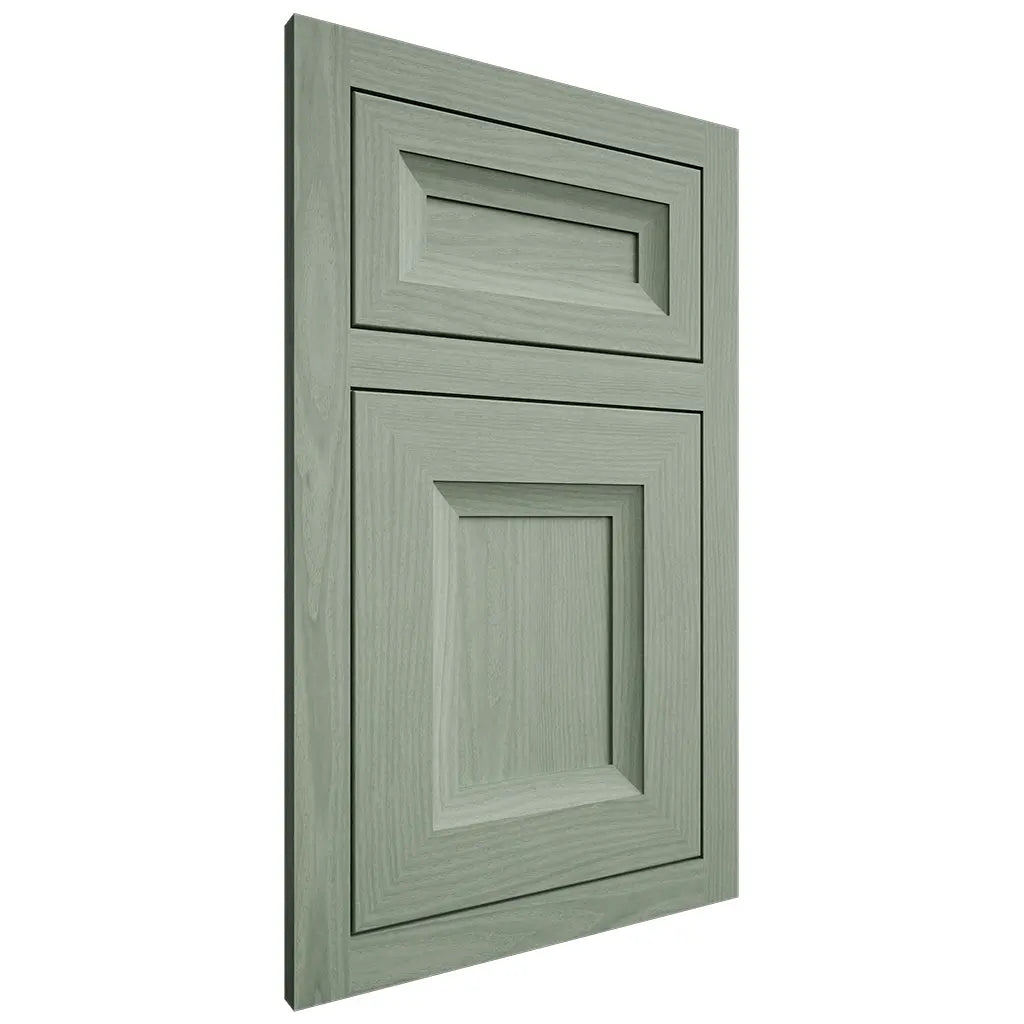 Shiloh Cabinetry Flush Inset Windsor White Oak Plain Cut Moss Door